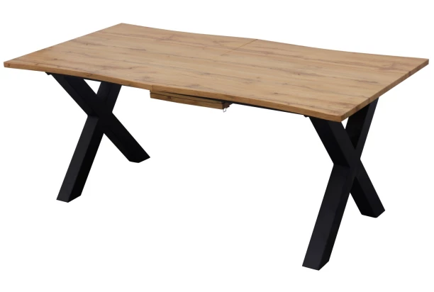 Zaoblený rozkládací jídelní stůl Mikkel 180x100 cm, divoký dub