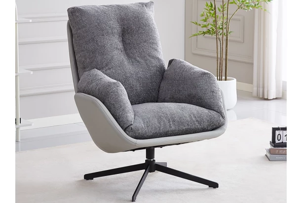 Otočné křeslo Modena, holubí šedá tkanina