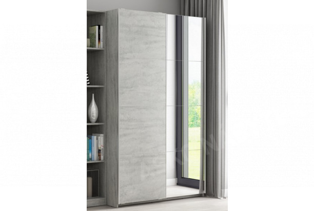 Šatní skříň Carlos 125/43 2D, šedý beton, 125 cm