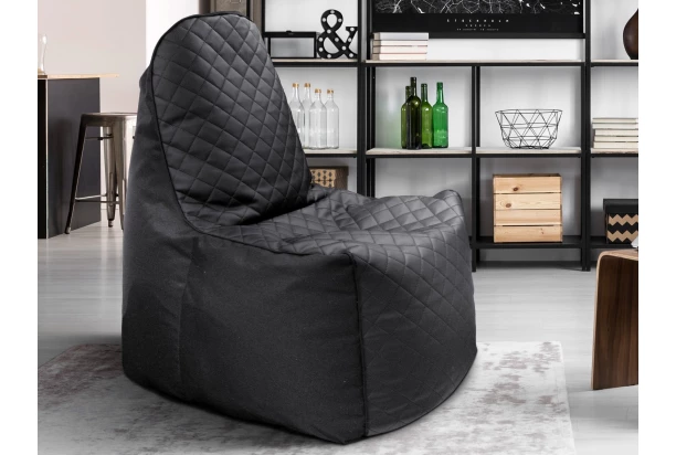 Sedací pytel Gamer Nest, černá látka/černá ekokůže