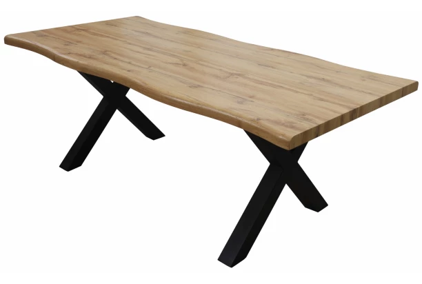 Jídelní stůl v zaobleném tvaru Mikkel 180x90 cm, divoký dub