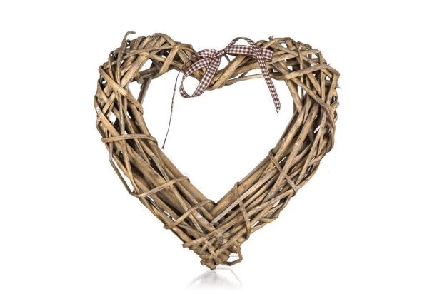 Dekorace Ratanové srdce, 20x20 cm