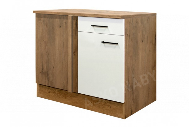 Dolní rohová kuchyňská skříňka Avila UEBE110, dub lancelot/krémová, šířka 110 cm