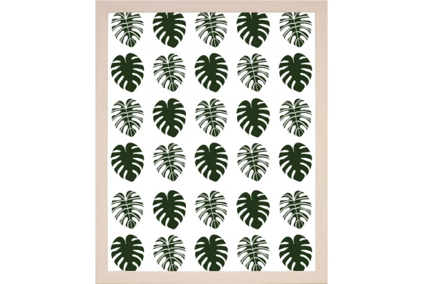 Rámovaný obraz Tropické listy II, 24x30 cm