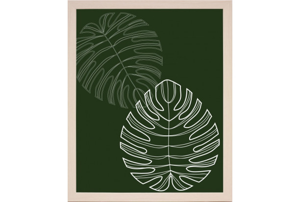 Rámovaný obraz Tropické listy, 24x30 cm