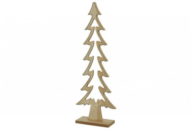 Vánoční dekorace dřevěný stromeček se třpytkami, 41 cm