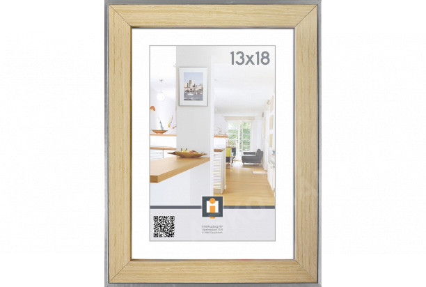 Fotorámeček Aruba 13x18 cm, dřevěný/stříbrný