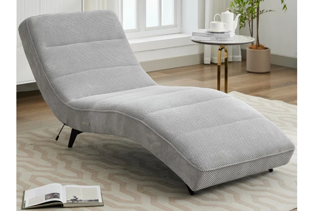 Relaxační lehátko s elektrickým polohováním Monaco, světle šedá látka