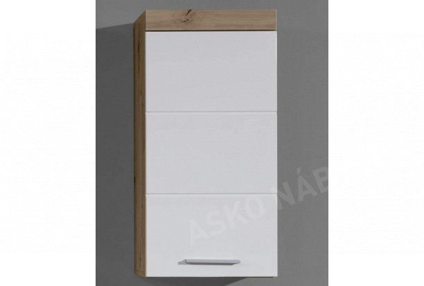 Koupelnová závěsná skříňka Amanda 501, sukový dub/bílý lesk