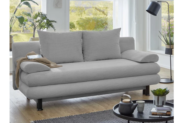 Rozkládací pohovka Bert, světle šedá strukturovaná látka