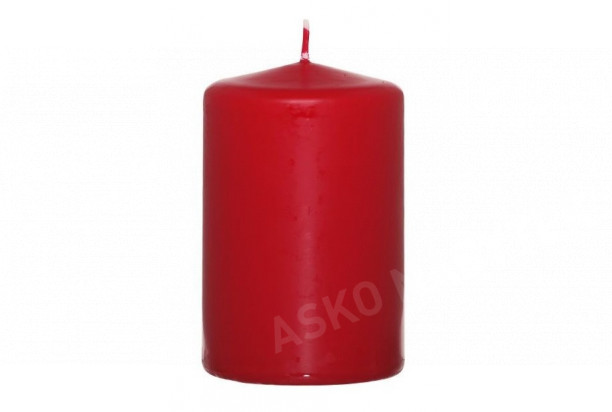 Válcová svíčka červená, 10 cm