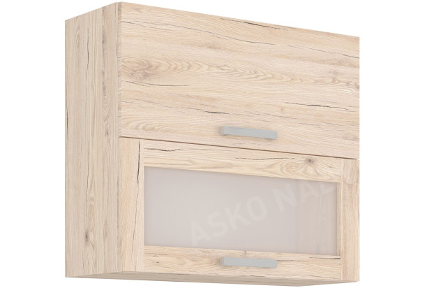Horní kuchyňská skříňka s prosklením Bordeaux, 80 cm, dub bordeaux