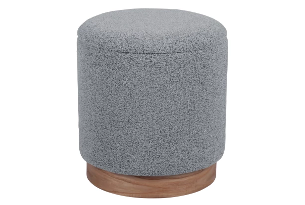 Taburet s úložným prostorem Ingrid, světle šedá strukturovaná látka