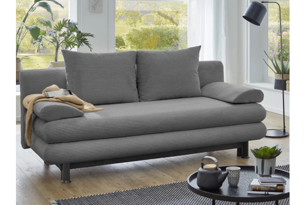 Rozkládací pohovka Bert, středně šedá strukturovaná látka