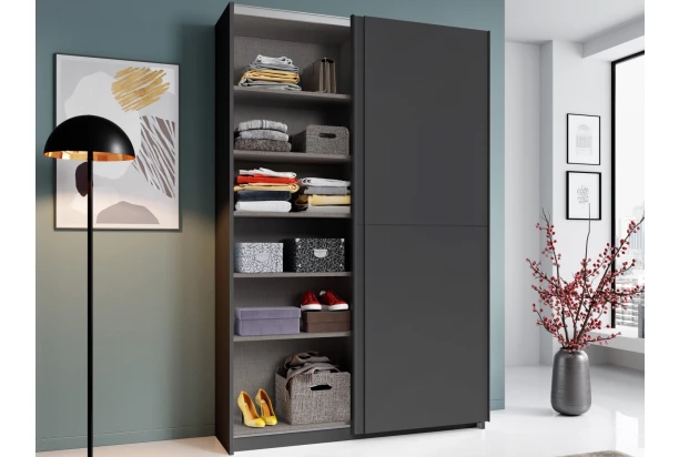 Šatní skříň Fast, grafitově šedá