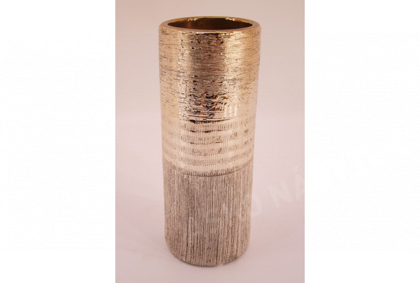 Dekorativní váza třpytivá šampaňská, 26 cm