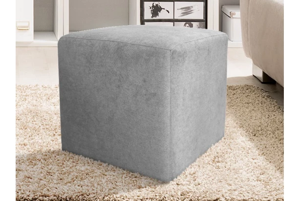 Taburet Bali, 40x40 cm, holubí šedá látka