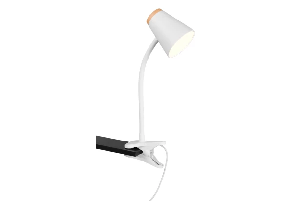 Čtecí lampička se skřipcem LED Pongo, bílá