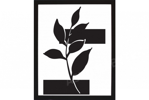 Rámovaný obraz Černobílá rostlinná abstrakce III, 24x30 cm