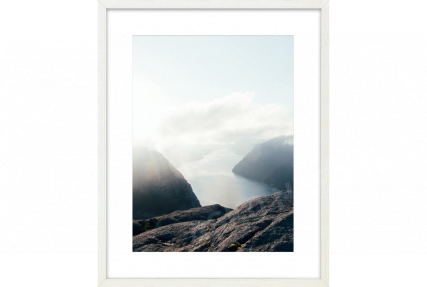 Fotorámeček Iceland 40x50 cm, bílý dřevěný dekor