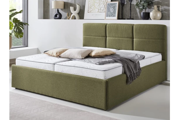 Postel Domango 180x200 cm, olivově zelená látka