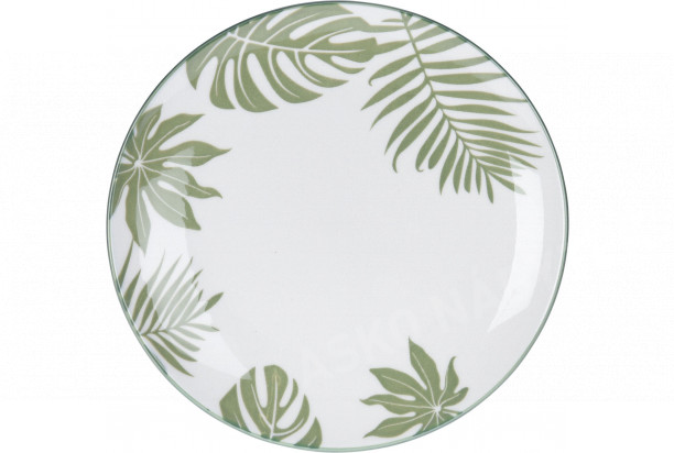 Dezertní talíř 19 cm, motiv tropické listy
