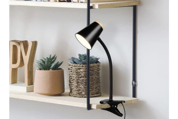 Čtecí lampička se skřipcem LED Pongo, černá