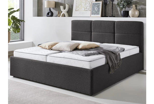 Postel Domango 180x200 cm, antracitově šedá látka