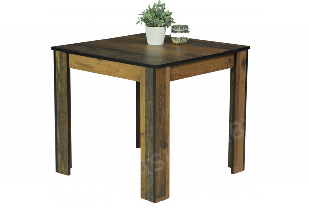 Jídelní stůl Erika 80x80 cm, vintage optika dřeva