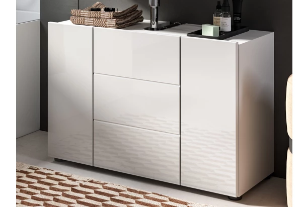 Koupelnová skříňka pod umyvadlo Vira, 82 cm, bílá lesk