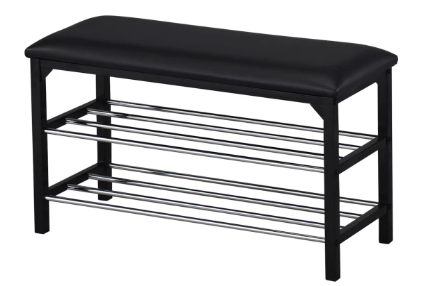 Lavice s přihrádkami na boty Clea, černá