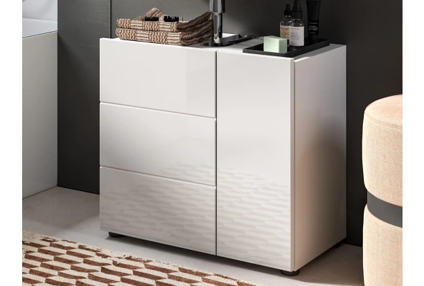 Koupelnová skříňka pod umyvadlo Vira, 60 cm, bílá lesk