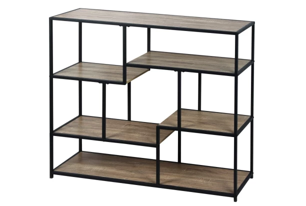 Regál Alessandro, 120 cm, černý/dub sonoma