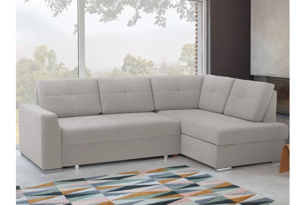 Rohová sedací souprava Stilo, středně šedá látka, pravý roh