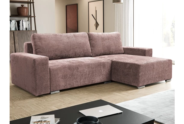 Rohová sedací souprava Anafi, tmavě růžová látka