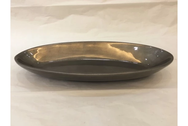 Bambusová dekorativní mísa lesklá šedo-černá, 50x7x23 cm