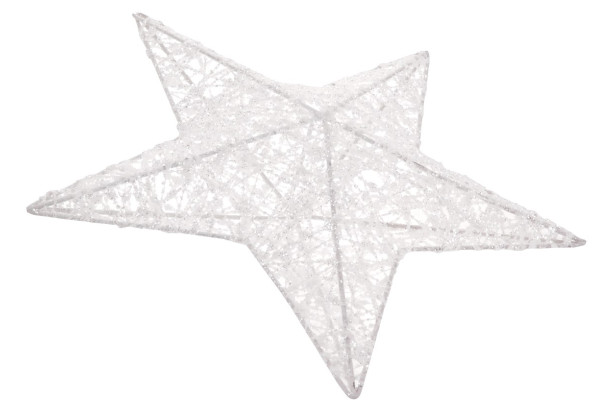 Vánoční dekorace Zasněžená hvězda 30 cm, bílá