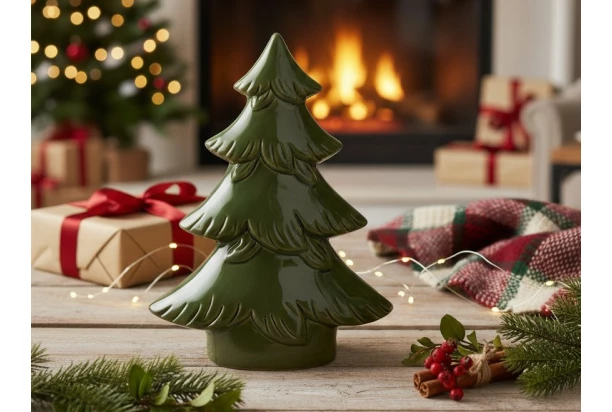 Vánoční dekorace Stromek 21 cm, zelená