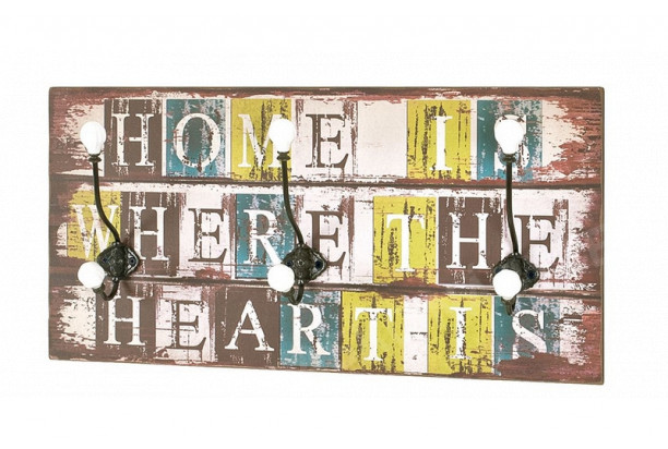 Nástěnný věšákový panel Home Heart Mini, vintage