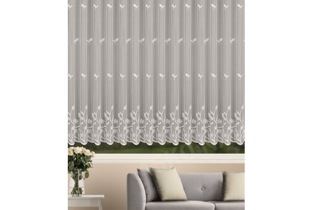 Záclona Sofie 300x175 cm, vzor lístky