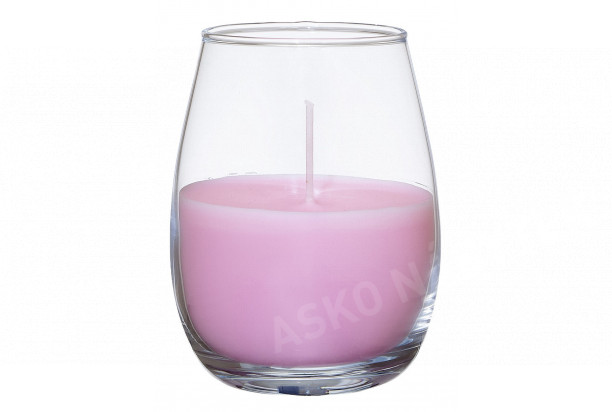 Svíčka ve skle růžová, 10 cm