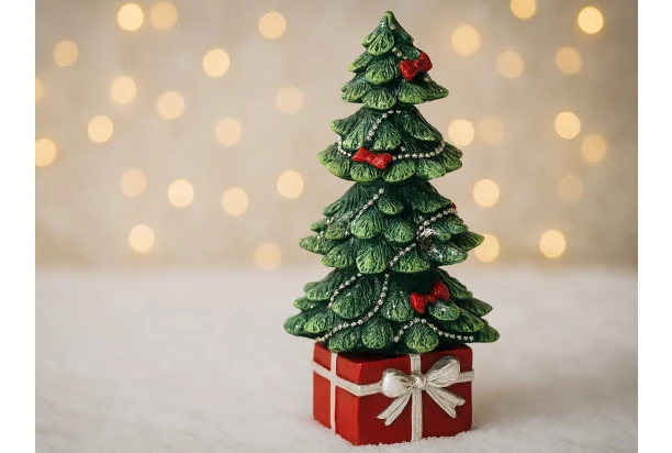 Dekorace Vánoční stromeček 15 cm, zelená