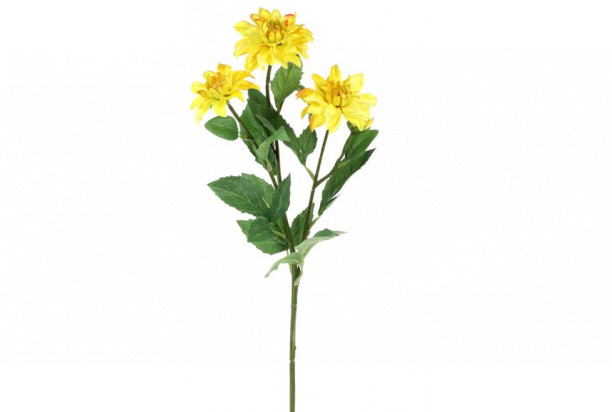 Umělá květina Jiřinka 75 cm, žlutá
