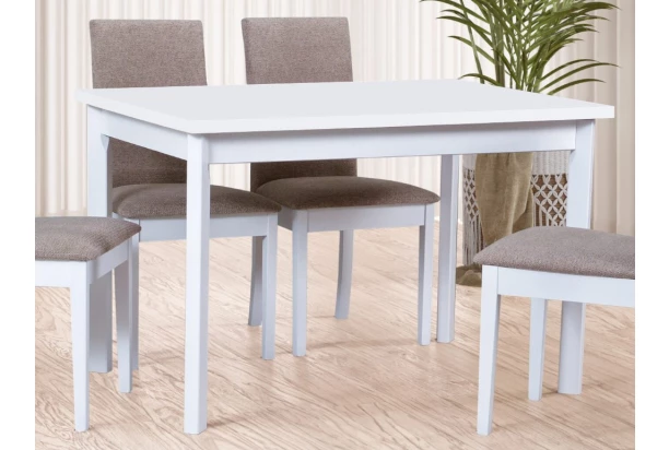Obdélný jídelní stůl Maxim 120x80 cm, bělená borovice/bílý