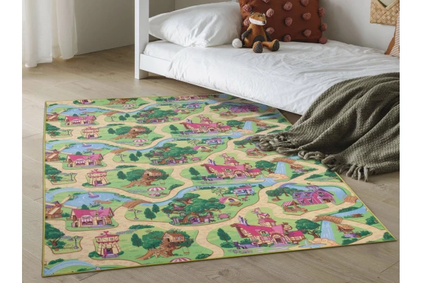 Dětský koberec Pohádková vesnice, 80x120 cm