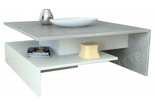Konferenční stolek Ron, beton/bílý