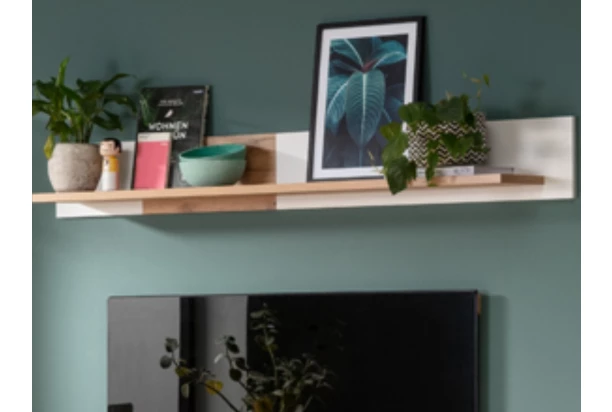 Nástěnná police Matera, starý dub/bílá