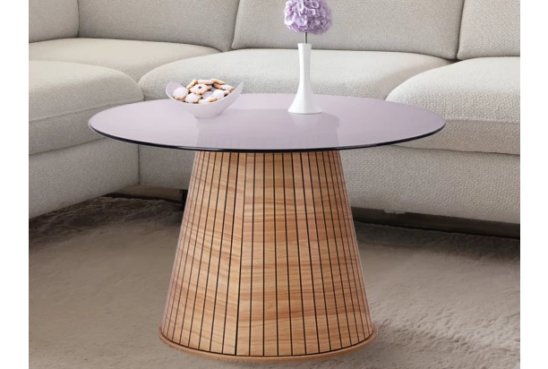 Kulatý konferenční stolek Ascoli, 80 cm, světlý ořech