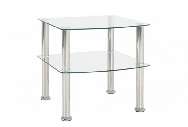 Odkládací stolek Katja 45x45 cm, čiré sklo