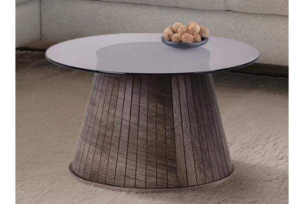 Kulatý konferenční stolek Foggia, 60 cm, dub